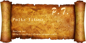 Peltz Titusz névjegykártya